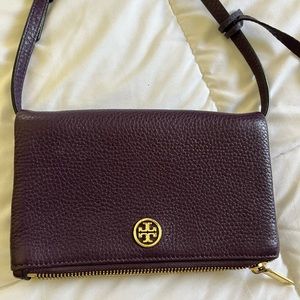 Purple Leather Crossbody / Clutch